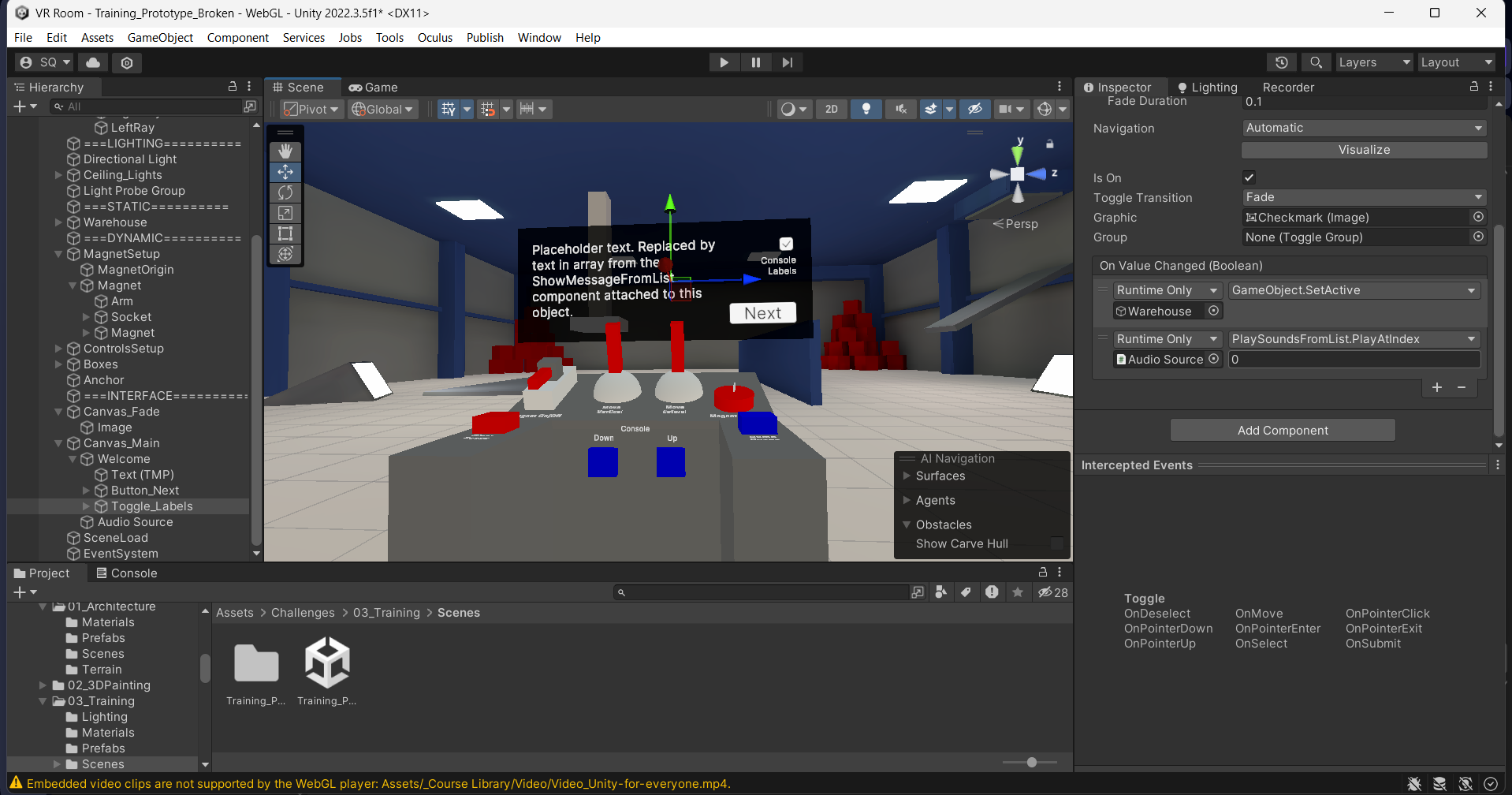 VR environment screenshot